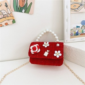 MyKids-USA Stylish And Versatile Carry-On Girls’ Portable Red Crossbody Handbag - 1 of 3