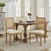 French Upholstery Dining Chairs Set of 2 with Rattan Backrest and Solid Wood Frame for Kitchen,Living Room – Maison Boucle - 2 of 4