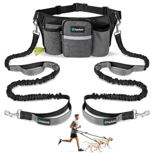 PetAmi Premium Hands Free Dog Leash for 2 Dogs, Adjustable Waist Belt Fanny Pack Dual Bungee for Dog Walking Running Hiking Jogging Biking - 1 of 4