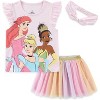 Disney Princess Moana Frozen Girls Short Sleeve Shirt and Tulle Skirt with Headband Set for Toddler and Big Kids - Size 3T - 2 of 4