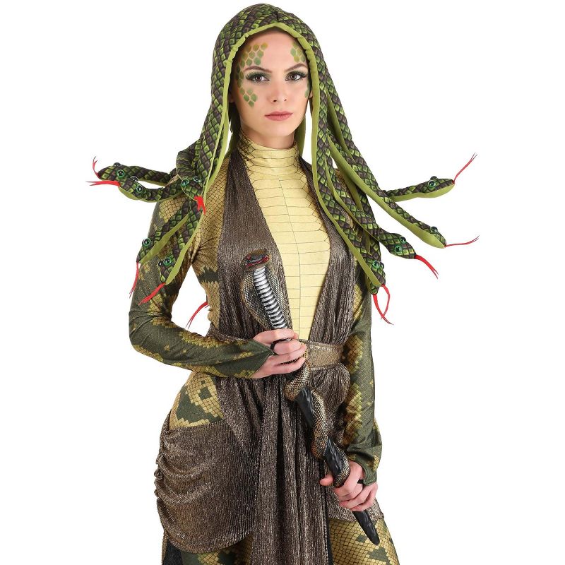 HalloweenCostumes.com  Women  Medusa Snake Adult Wig, Green, 2 of 5