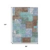 Brown Teal Blue And Ivory Geometric Washable Indoor Outdoor Area Rug - 3 of 4