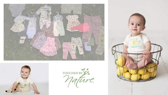 Touched by Nature Baby and Toddler Girl Organic Cotton Pants, Flutter Garden, 2 of 8, play video