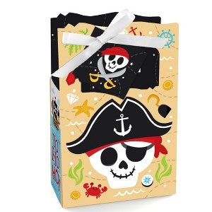 Big Dot of Happiness Pirate Ship Adventures - Skull Birthday Party Favor Boxes - Set of 12 - 1 of 4