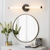 POWLIG 22.44-in 1-Light Black Modern Dimmable Wall Sconce Strip Mirror Headlights Dresser Light Bar - 3 of 4