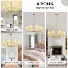 KAISITE 5-Light Modern Farmhouse Chandelier with Wavy Fabric Shades for Dining Room - 3 of 4