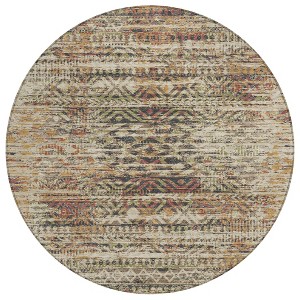 Beige And Fern Green Moroccan Washable Indoor Outdoor Area Rug - 1 of 4