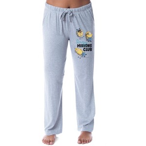 Despicable Me Womens' Minions Lazy Club Character Sleep Pajama Pants Grey - 1 of 3
