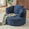 Large Corduroy Bean Bag Chair for Adults, Round Armchair with Cushioned Backrest, Soft Lounge Seating for Living Room, Apartment – Cuddlewood - 3 of 4