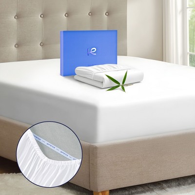 Kickoff 300 Thread Count 100% Organic Bamboo Viscose Fitted Sheet Only, Extra Deep Pocket, Cooling & Breathable, Double Stitching, Bedding Sheet