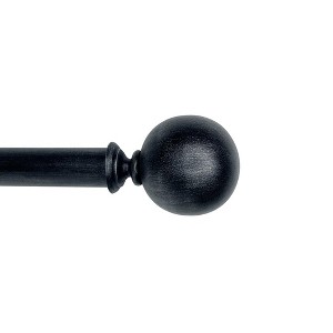 Versailles Heirloom Textured Ball Steel Heavy Duty Curtain Rods for Windows Set Black/Silver - 1 of 4