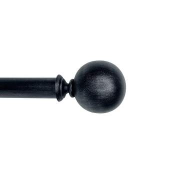 Versailles Heirloom Textured Ball Steel Heavy Duty Curtain Rods for Windows Set Black/Silver