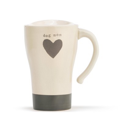  DEMDACO Dog Mom Heart Travel Mug White 