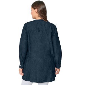 ellos Snap Front Denim Tunic - 1 of 4