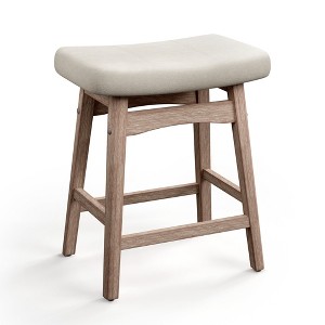 Captiva Designs 24 inch Height Bar Stool with Padded Seat & Solid Wood Frame & Footrest - 1 of 4