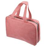 Unique Bargains Travel Toiletry Bag Makeup Bag Organizer Toiletry Organizer Travel Cosmetic Bag Waterproof Polyester Pink 1pc