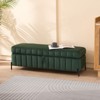 DSVIMOY Wide Upholstered Storage Soft Bench, Footstool Ottoman End of Bed with Legs, Foot Rest for Living Room, Green, 49.21"*17.32"*16.93" - 2 of 4