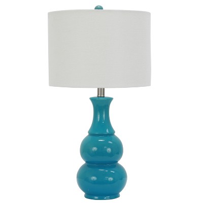 24" Harper Ceramic Desk Lamp Teal - Decor Therapy