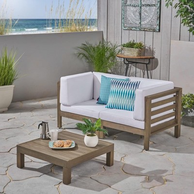 Maggift Patio Seating Sets Outdoor, Featuring Unique Design, Ideal for Chats, Perfect for Gardens, Living Spaces, White, 60.5"*30.25"*26.5"