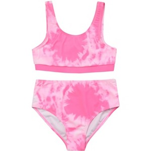 Just Love Girls’ UPF 50+ 2-Piece Bikini Swimsuit Set – Neon, Tie-Dye & Ombre Styles for Kids - 1 of 2