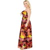 LA LEELA Women's Tube Dress Maxi Party Top One Size Cherry Palm Tree View - 2 of 3