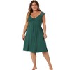 Agnes Orinda Women's Plus Size Lace Cap Sleeve Cool Peplum Flowy Comfort Nightgowns - 3 of 4