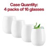 Smarty Had A Party 12 oz. Solid White Elegant Stemless Plastic Wine Glasses (64 Glasses) - 4 of 4