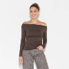 Women's Long Sleeve Synthetic Off the Shoulder Party Top - Wild Fable™ - 2 of 4