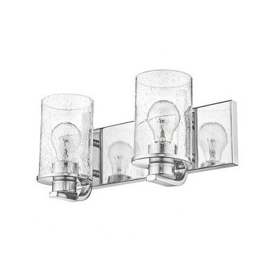Beckett Contemporary Chrome 2-Light Vanity with Clear Seedy Glass