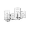 Beckett 2-Light Vanity Light - Dimmable Steel Fixture with Clear Seedy Glass Shades - 3 of 4