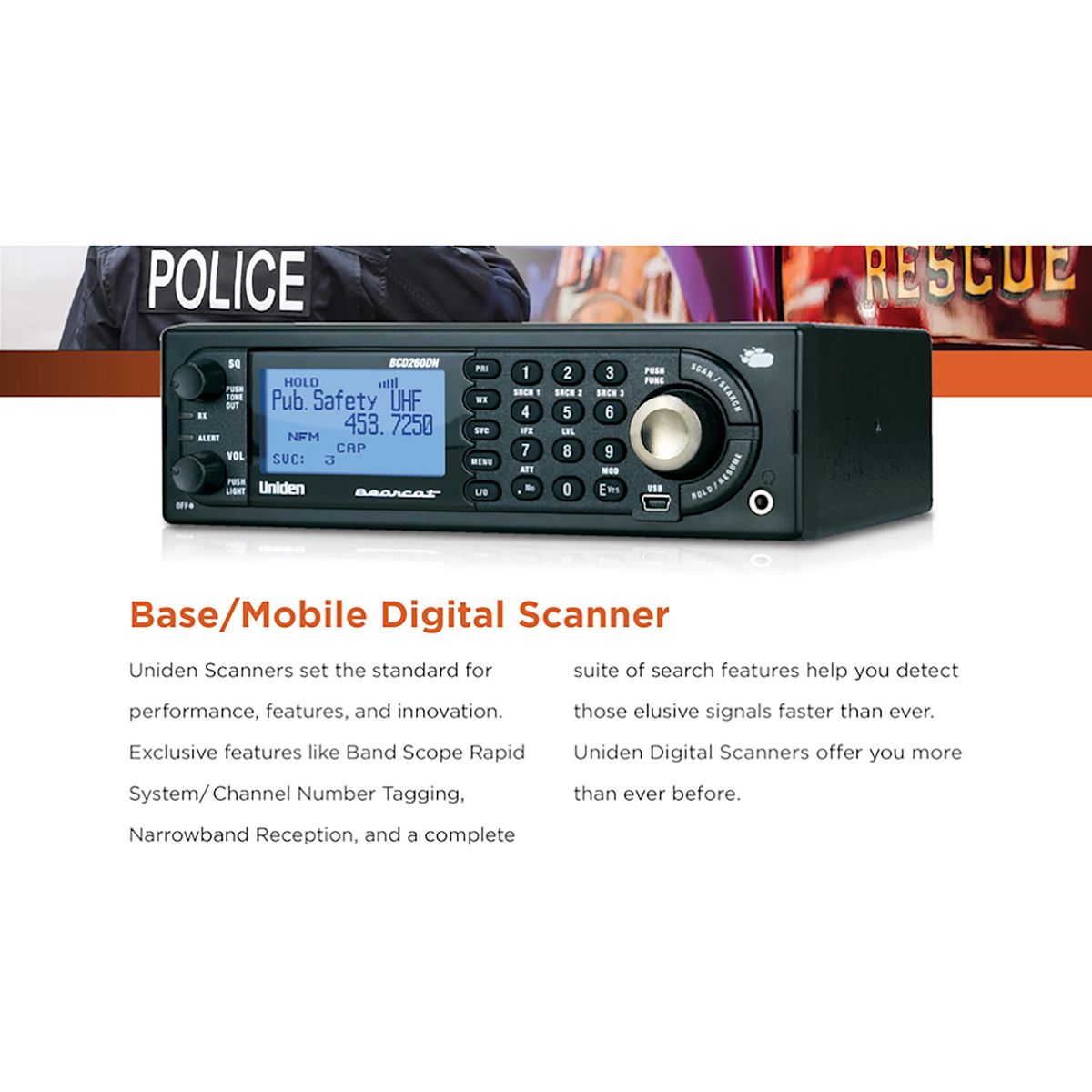 Uniden® Bearcat® Base/Mobile Digital Scanner, BCD260DN - thumbnail 4