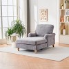 66.5" Mid-Century Modern Oversized Chaise Lounge Sofa, Chenille Upholstered Sleeper for Living Room Bedroom-3irtyhousy - 3 of 4