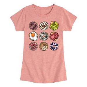 Girls' - Instant Message - Bagel Grid Fitted Short Sleeve Graphic T-Shirt - 1 of 4