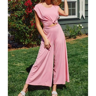 Women's Side Slit Wide Leg Jumpsuit - BUCKETLIST