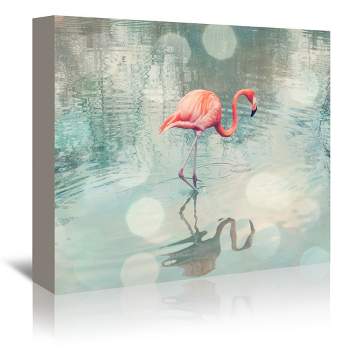 Americanflat Vintage Animal Dreamy Flamingo By The Gingham Owl Wrapped Canvas