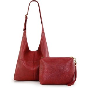 Hobo Bags Purse for Women Ultra Soft Foldable Shoulder Slouchy Handbags with Cosmetic bag - 1 of 4