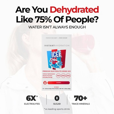 Instant Hydration Icee Cherry Electrolyte Drink Mix Sports Drink - 10ct/67gms