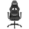 vidaXL Adjustable Gaming Chair - Black and Gray, Faux Leather, Ergonomic Design, 360-Degree Swivel, Rolling Castors, Reclining Backrest and Footrest - 3 of 4