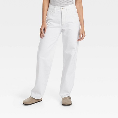 Women's Mid-rise 90's Baggy Jeans - Universal Thread™ White 16 : Target