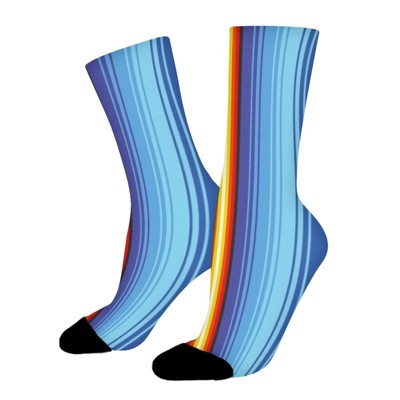 Rainbow Women Printed Crew Socks Funny Funky Socks Soft Polyester Novelty Gifts for Artists Men