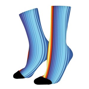 Rainbow Women Printed Crew Socks Funny Funky Socks Soft Polyester Novelty Gifts for Artists Men - 1 of 1