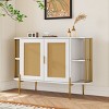Accent Cabinet With 2 Doors, Storage Cabinet With Open Side Cabinet, Cabinet Coffee Bar Includes An Adjustable Shelf Inside-Cuddlewood - 2 of 4