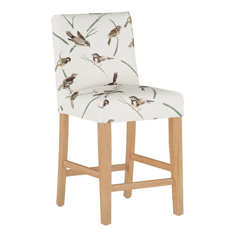 Skyline Furniture Kendra Slipcover Counter Height Barstool in Bird Print Cream/Green, 1 of 9