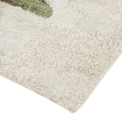 Serpieri Cream and Green Synthetic Kids' Rug 4' x 6'