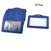 Unique Bargains 10 Pcs Horizontal Faux Leather Name Tag ID Badge Card Holders Blue - 2 of 4