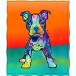 Dawhud Direct 50" x 60" Colorful Dean Russo Puppy Fleece Throw Blanket for Women, Men and Kids