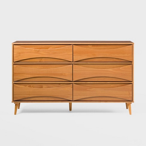 Mid-century Modern Contoured 6 Drawer Dresser - Saracina Home : Target