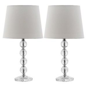 Nola Stacked Crystal Ball Lamp - Safavieh , Clear/White