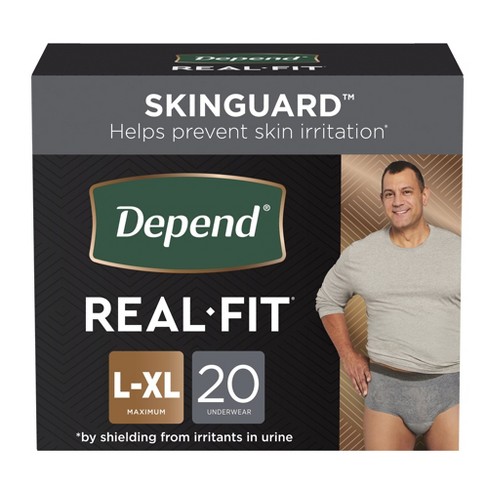 Depend Fresh Protection Adult Incontinence Disposable Underwear For Men -  Maximum Absorbency - L - Gray - 17ct : Target