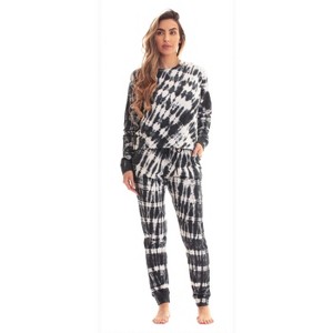 #FollowMe Womens Tie Dye Jogger Set  French Terry Two-Piece Loungewear & Sweatsuit - 1 of 3